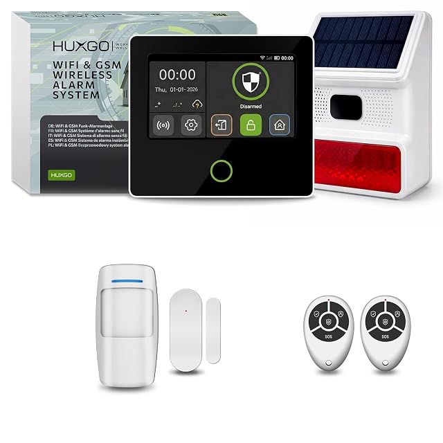 HUXGO HXA502 Alarmset mit Solarsirene