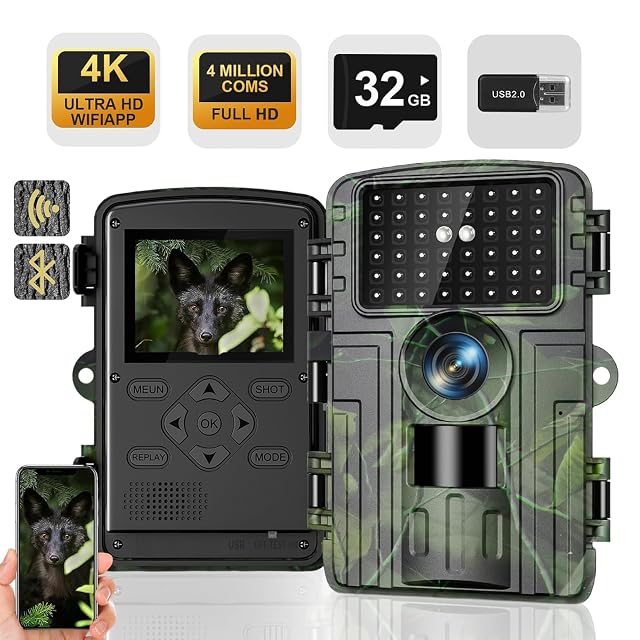 Lutranstra 4K-Wildkamera mit App-Verbindung
