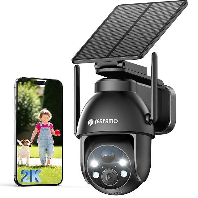 YESYAMO C8T-N Solar-Akkukamera mit Paneel